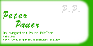 peter pauer business card